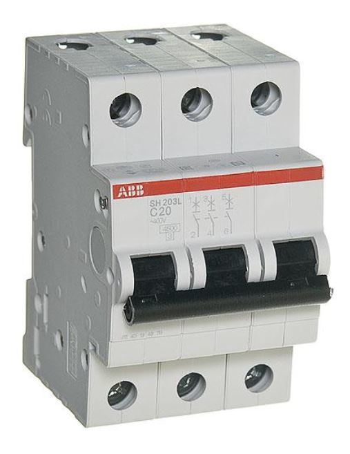 قاطع تيار ثلاثى 20 امبير 4.5 ك abb