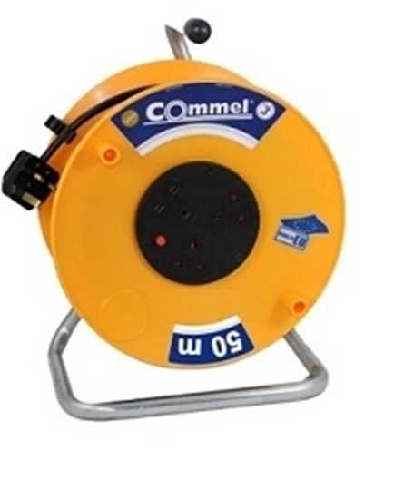 مشترك بكرة بلاستيك 4 بريزة شوكو 50 متر COMMEL IP 20