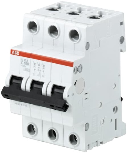 [2cds253001r0824] قاطع تيار ثلاثى 100 امبير 10 ك abb s203-c100