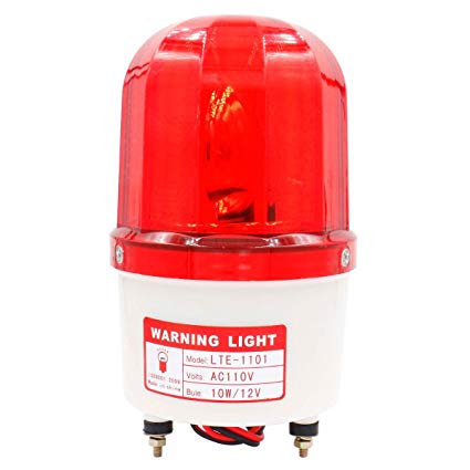 [LTE-1101J RED] سرينة فلاش صوت وضوء احمر 220 فولت POTRIC