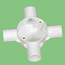 [4625/4] بواط رباعي لماسورة 25مم أبيض بيت هندسة